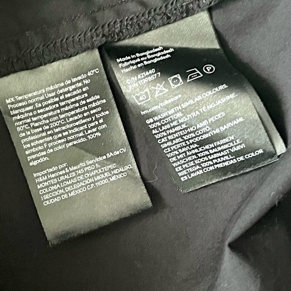 NWOT H&M Divided Women’s Black Button Down Shirt with Belt Size L - Picture 7 of 8